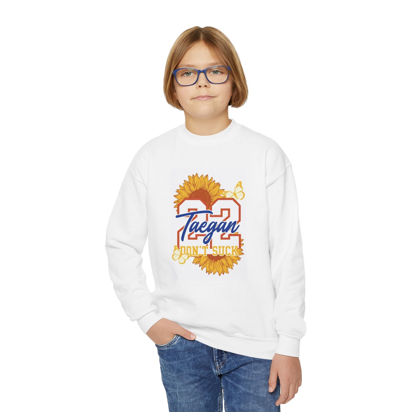 Gildan 18000B Kid Crew sweatshirt (Taegan)