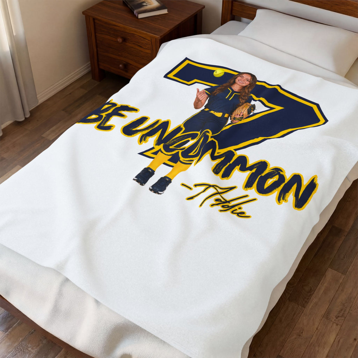 Personalized Sports Photo Plush Blanket — (Addi)