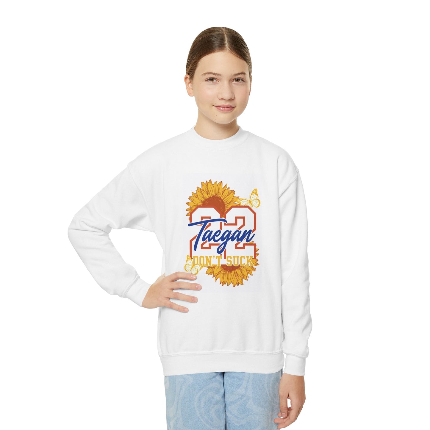 Gildan 18000B Kid Crew sweatshirt (Taegan)