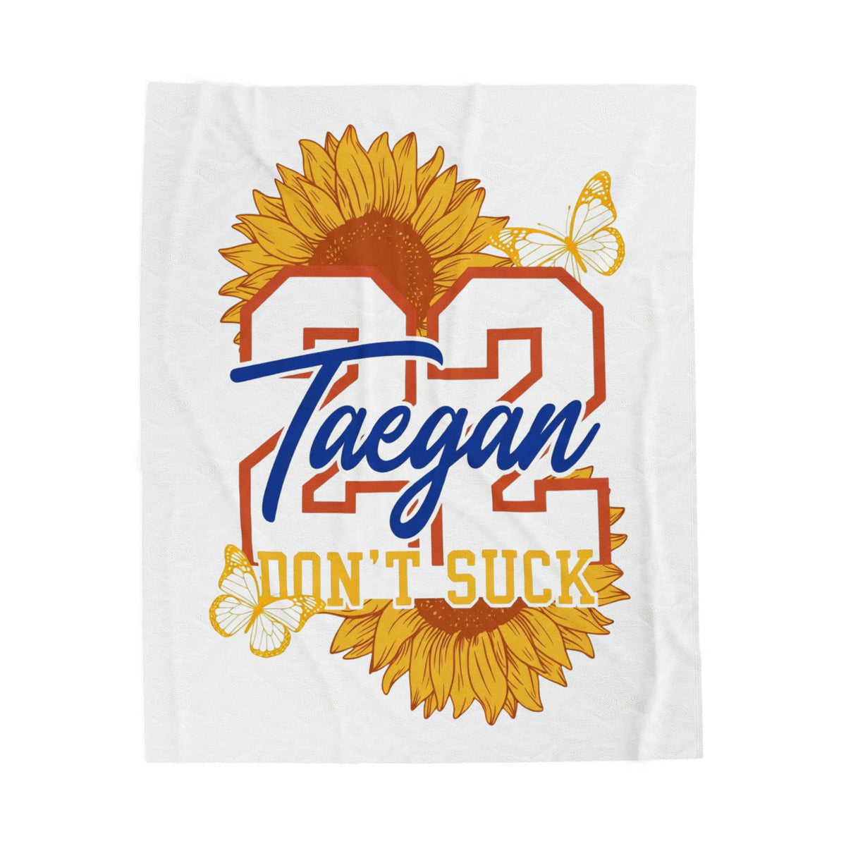 Personalized Sports Photo Plush Blanket — (Taegan)