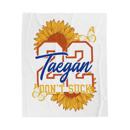 Personalized Sports Photo Plush Blanket — (Taegan)