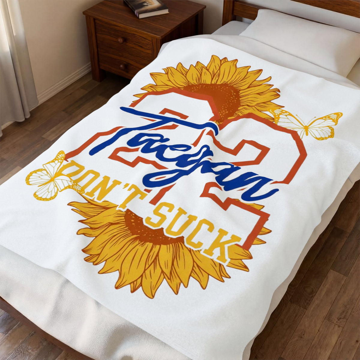 Personalized Sports Photo Plush Blanket — (Taegan)