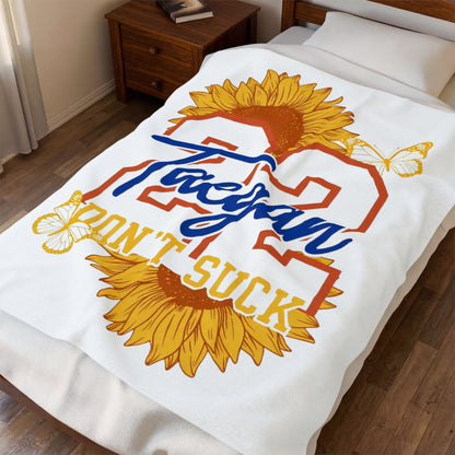 Personalized Sports Photo Plush Blanket — (Taegan)